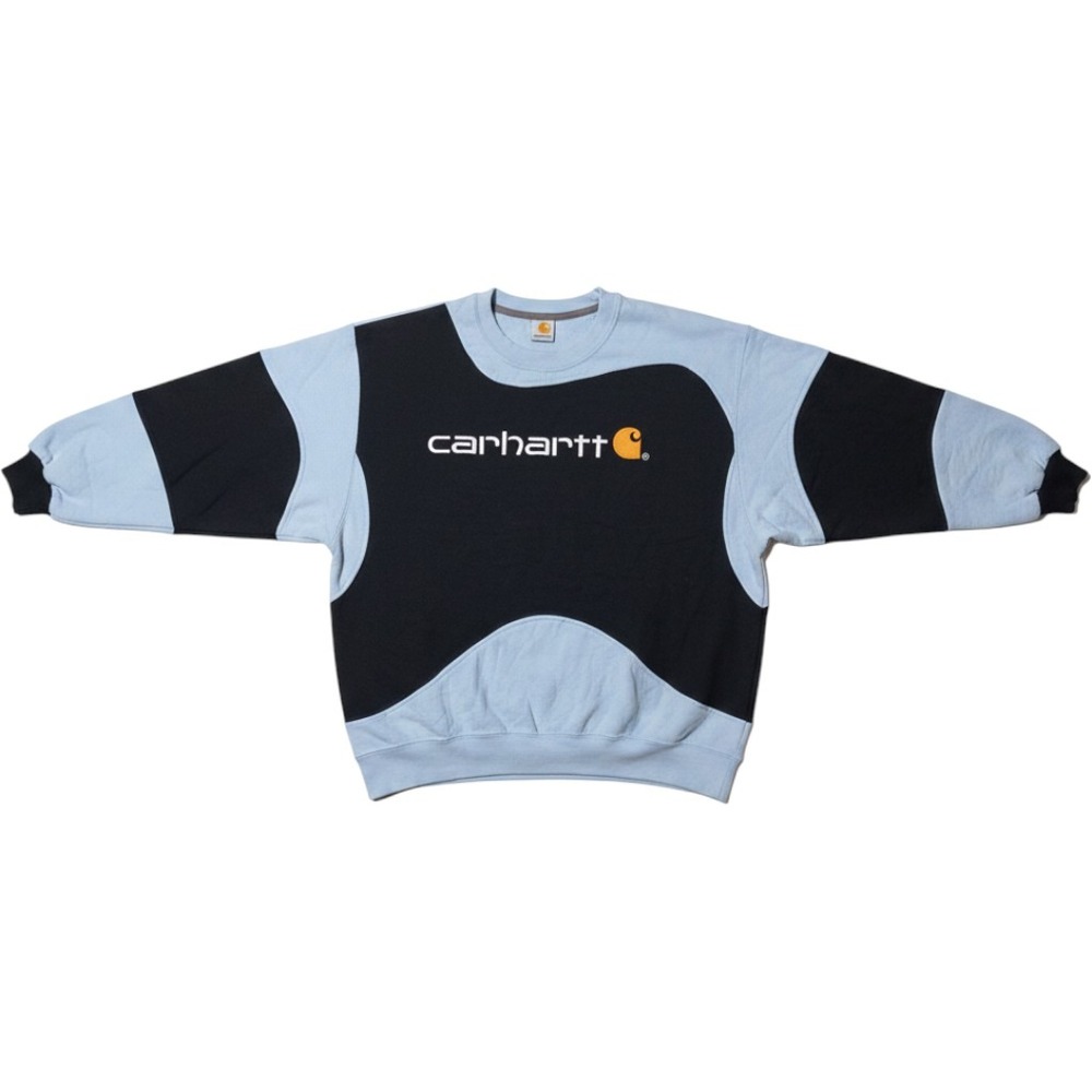 Carhartt Upcycled Colorblock Sweatshirt Wavy Logo Mens L Streetwear Hybebeast